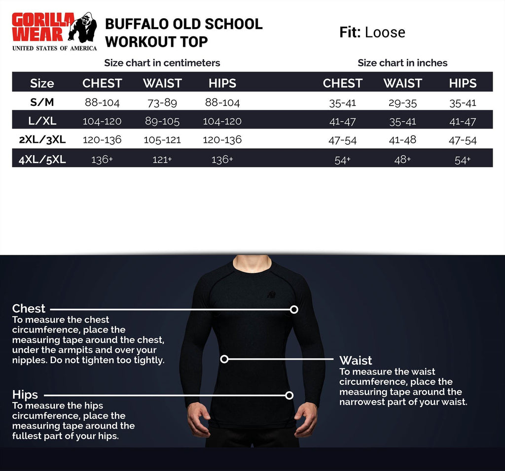 Gorilla Wear Buffalo Old School Workout Top - Noir/Gris