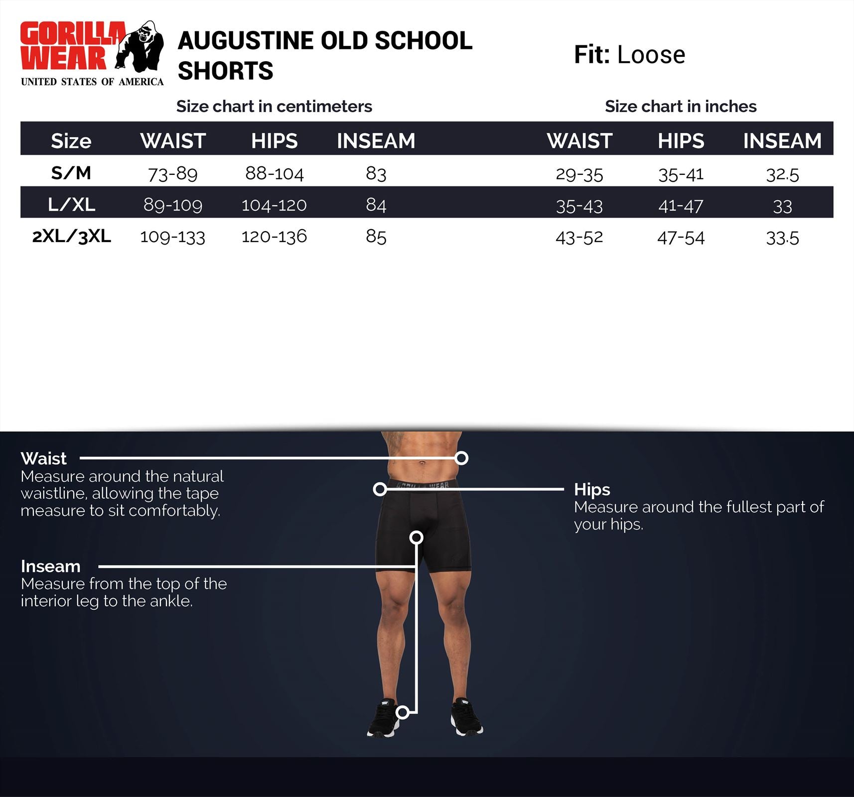 Gorilla Wear Augustine Old School Shorts - Zwart/Rood
