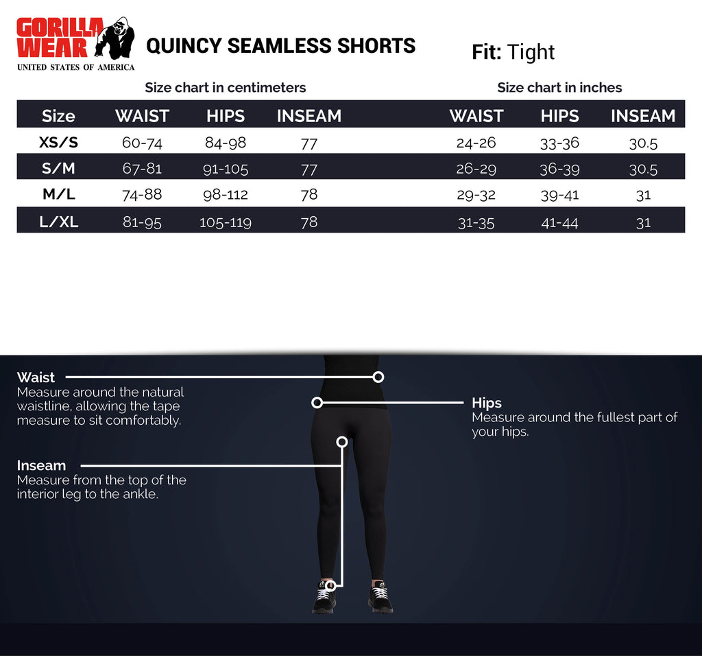 Gorilla Wear Quincy Seamless Shorts - Zwart