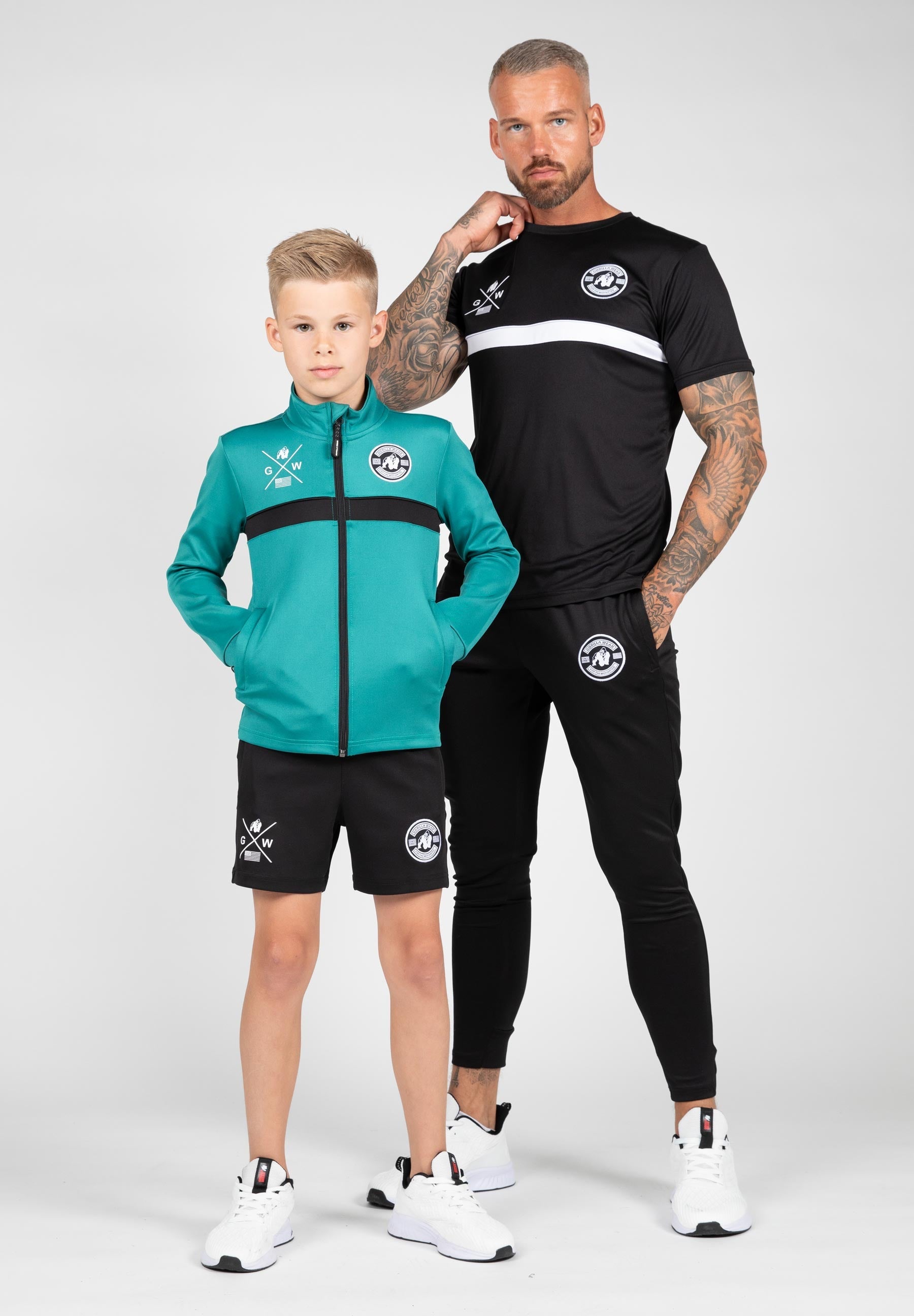 Gorilla Wear Vernon Kids Trainingsjas - Track Jacket - Groen/Blauw