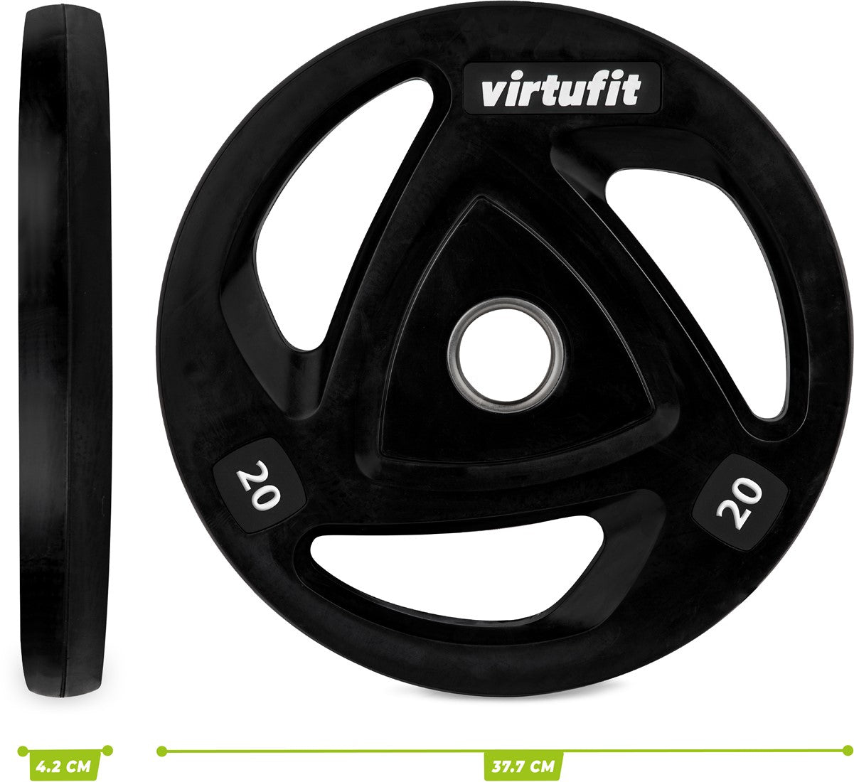 VirtuFit Support de stockage de plaques de poids + plaque de poids en caoutchouc - 150 kg