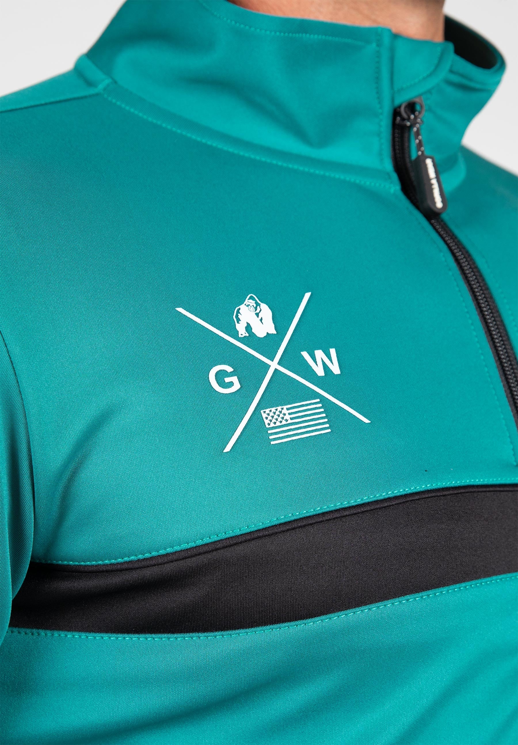 Gorilla Wear Vernon Trainingsjas - Track Jacket - Groen/Blauw