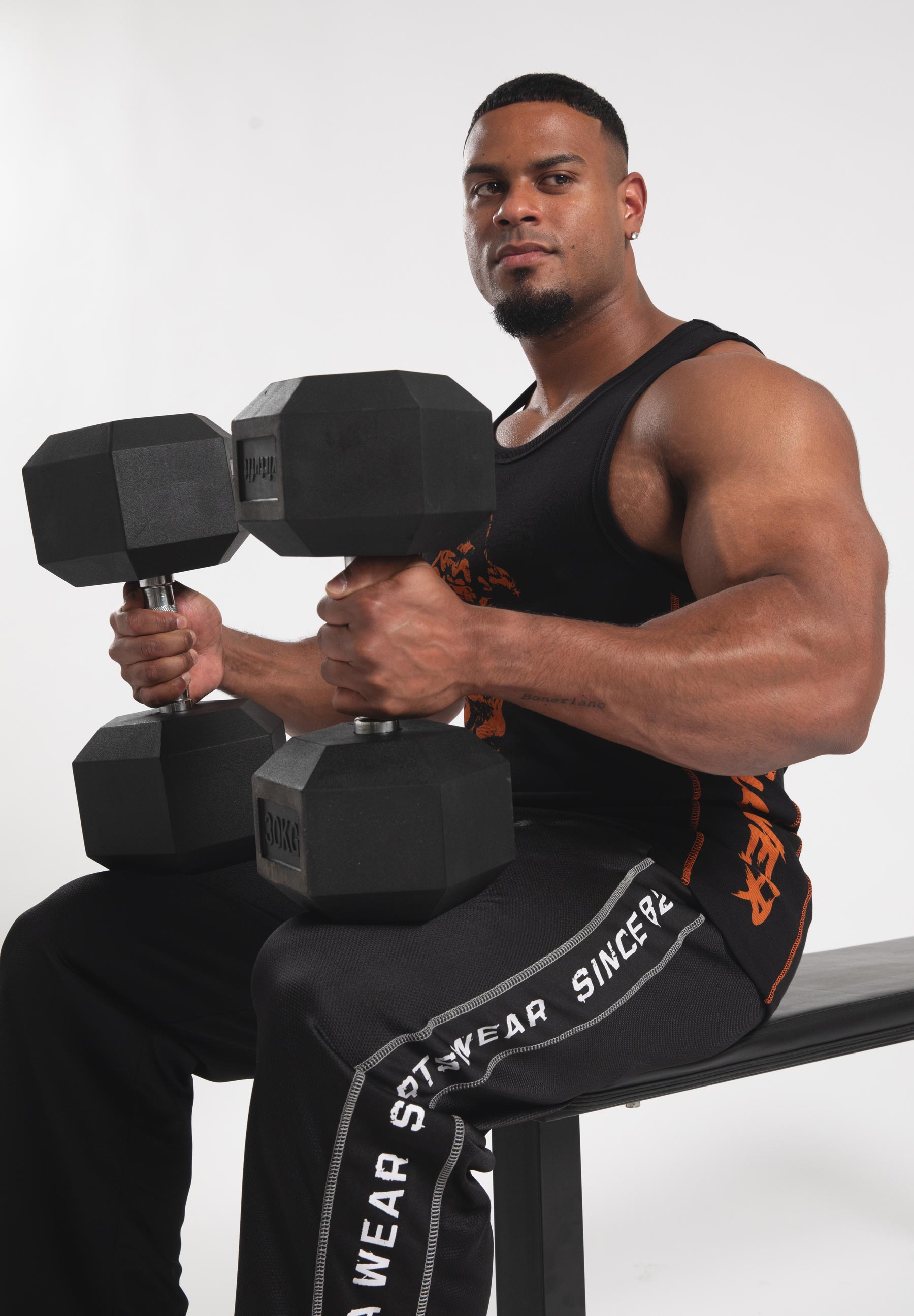 Gorilla Wear Monterey Tank Top - Noir/Orange