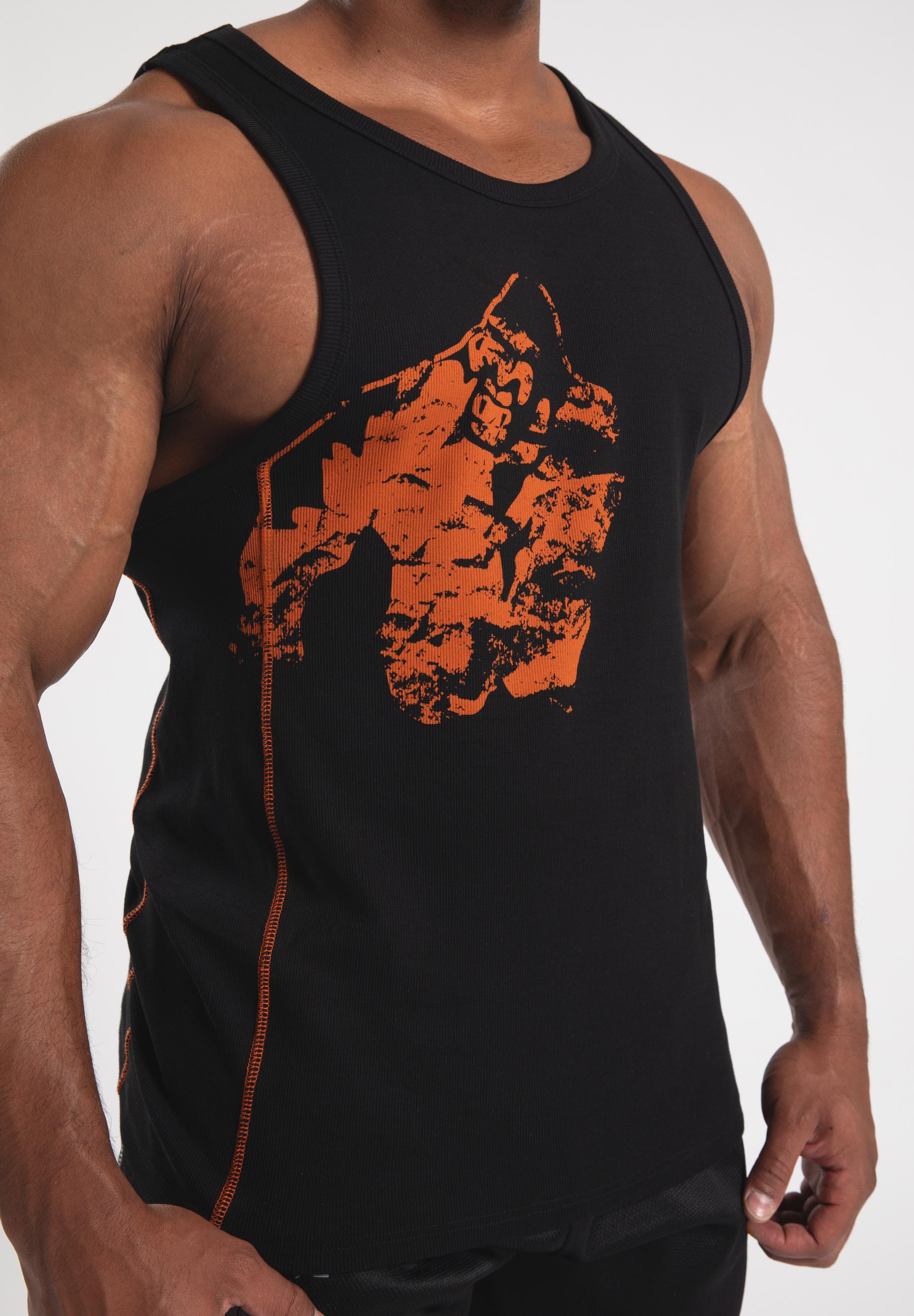 Gorilla Wear Monterey Tank Top - Noir/Orange