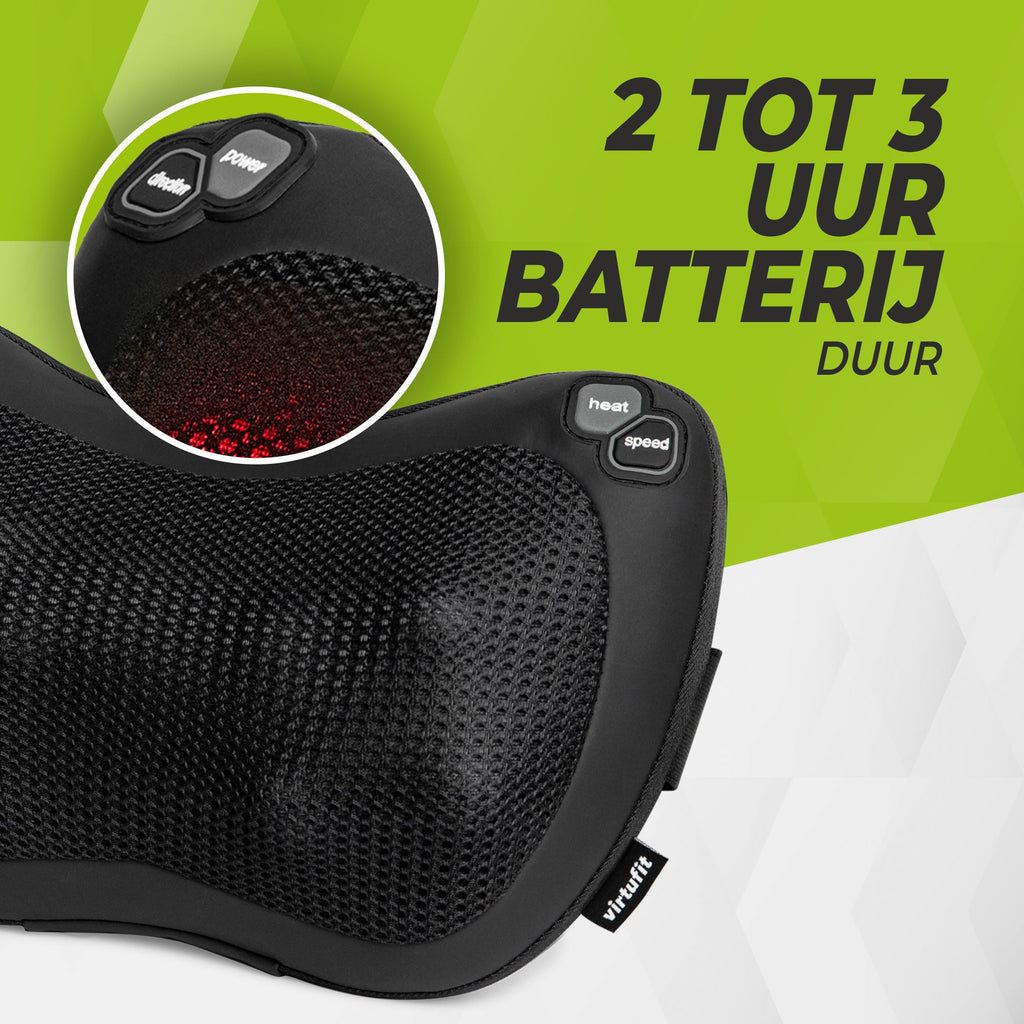 VirtuFit Draadloos Massagekussen Pro - Met Warmtefunctie