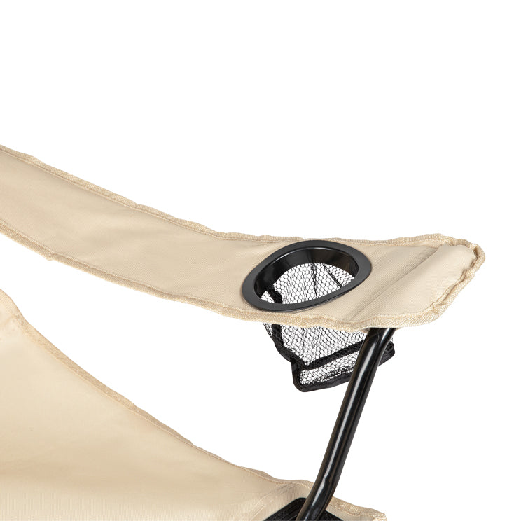 VirtuFit Campingstoel opvouwbaar met voetsteun - Strandstoel  - Beige