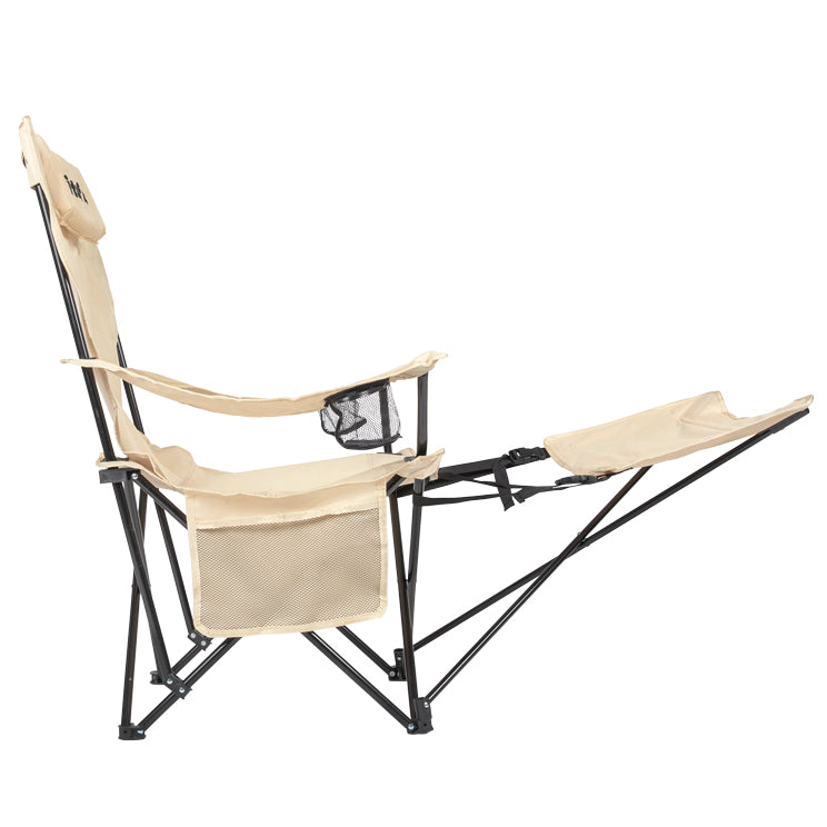 VirtuFit Campingstoel opvouwbaar met voetsteun - Strandstoel  - Beige
