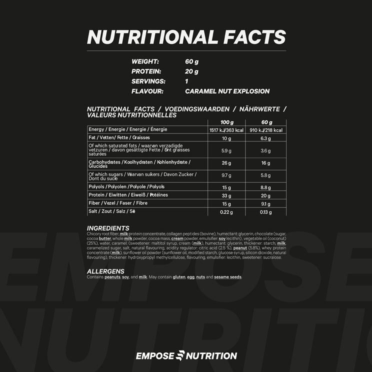 Empose Nutrition Protein Bar - Caramel Nut Explosion - 12 x 60 gr
