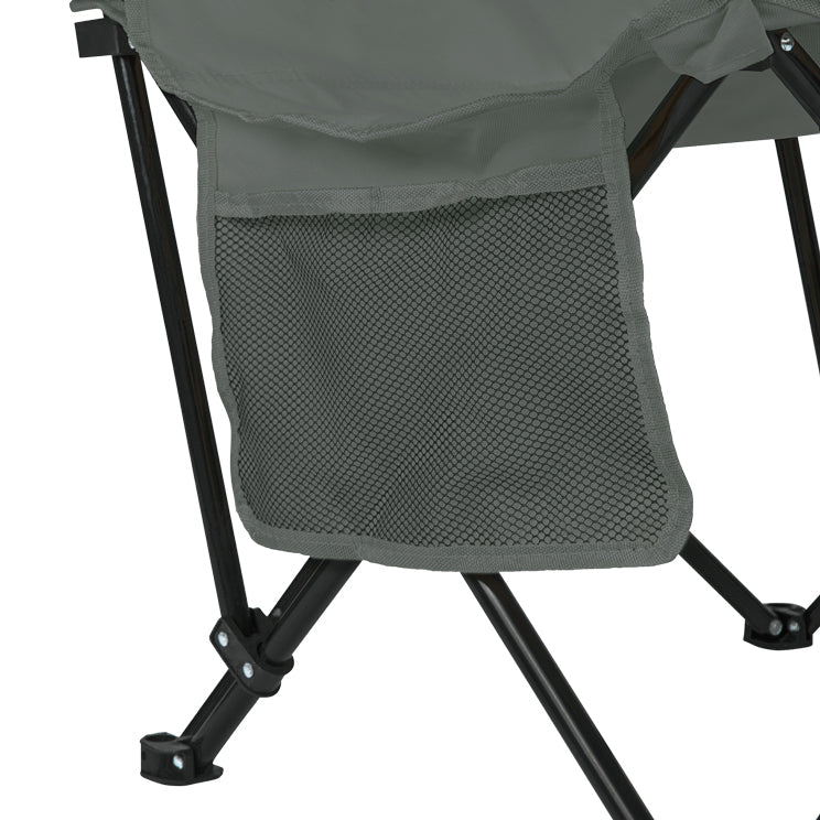 VirtuFit Opvouwbare Camping Stoel met Voetsteun - Strandstoel - Grijs - Tweedekans
