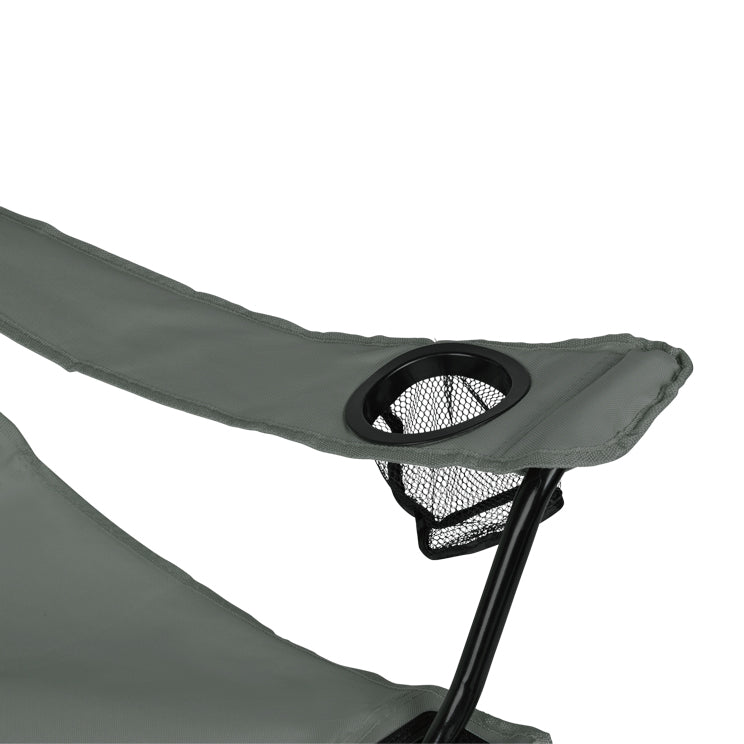 VirtuFit Opvouwbare Camping Stoel met Voetsteun - Strandstoel - Grijs - Tweedekans