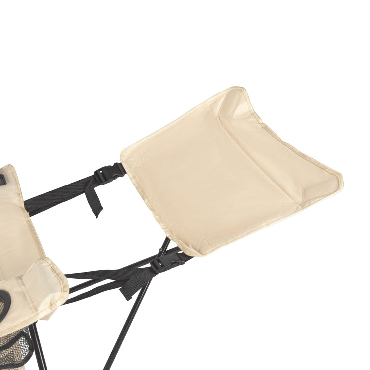 VirtuFit Opvouwbare Camping Stoel met Voetsteun - Strandstoel - Beige - Tweedekans