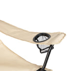 VirtuFit Opvouwbare Camping Stoel met Voetsteun - Strandstoel - Beige - Tweedekans