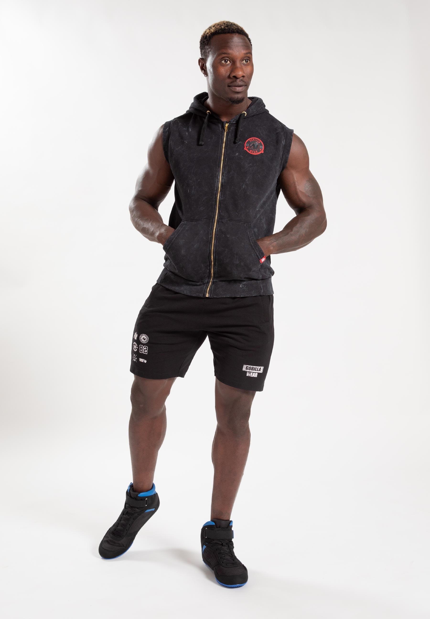 Gorilla Wear Silverdale Mouwloze Hoodie - Zwart