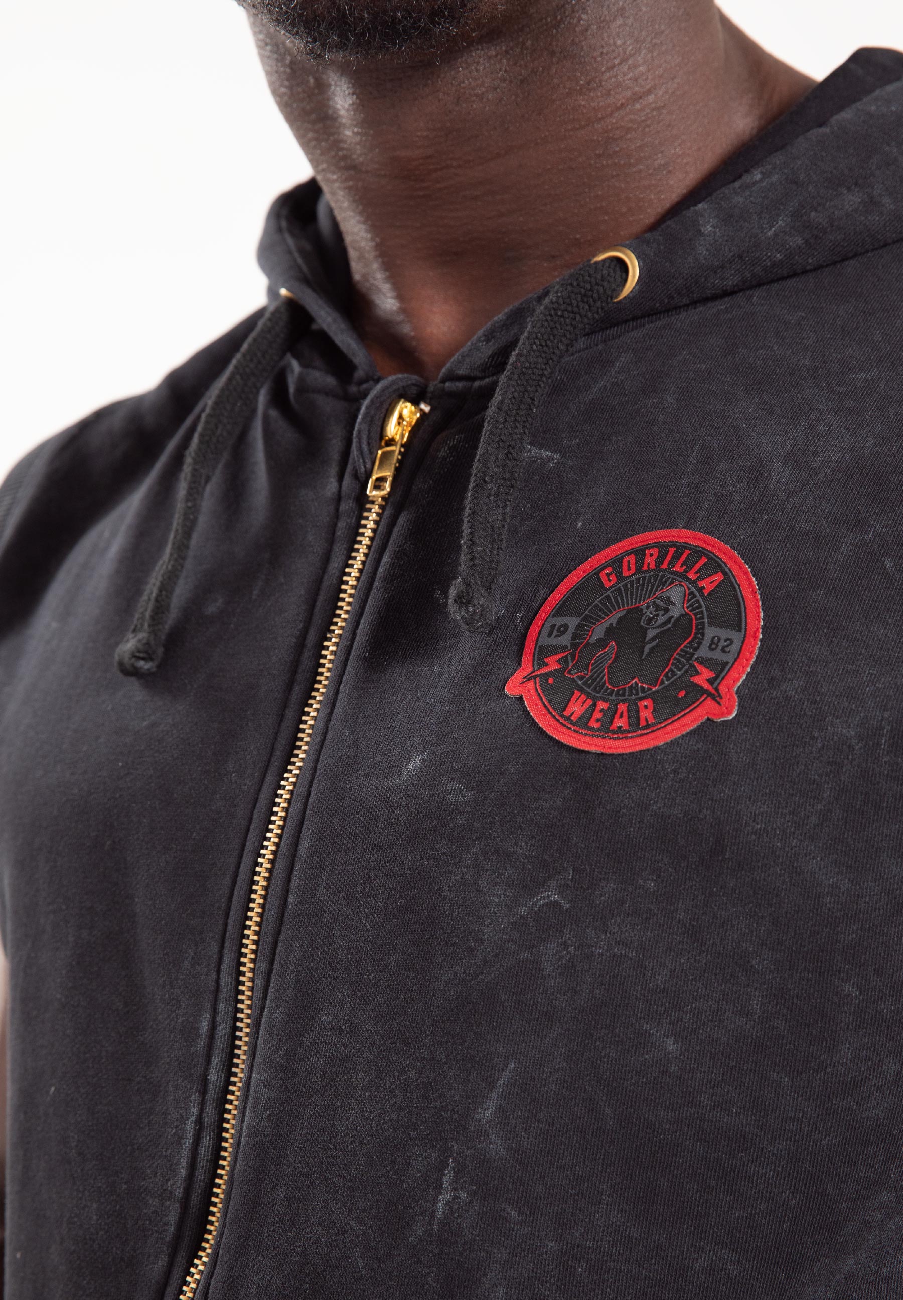 Gorilla Wear Silverdale Mouwloze Hoodie - Zwart