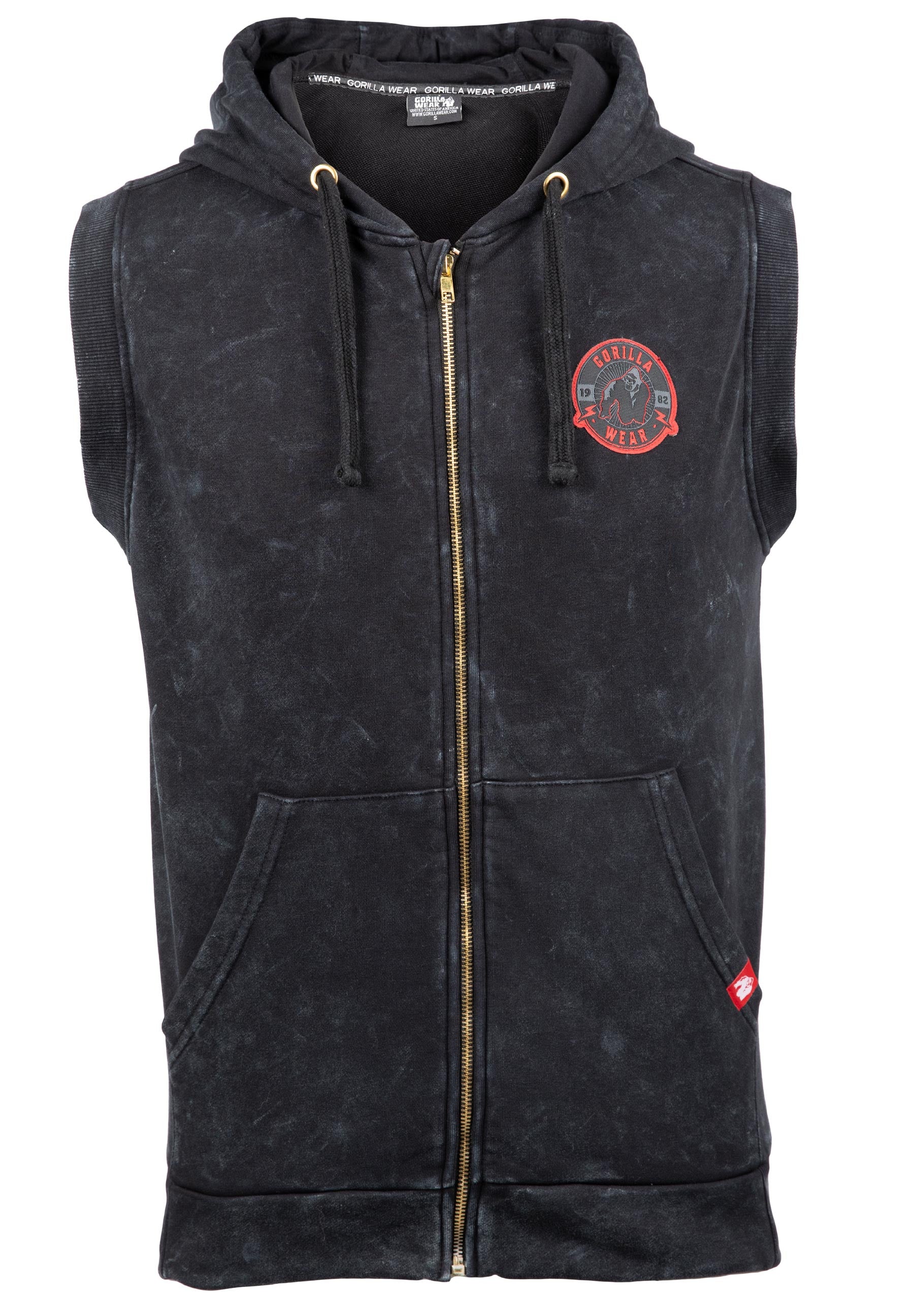 Gorilla Wear Silverdale Mouwloze Hoodie - Zwart