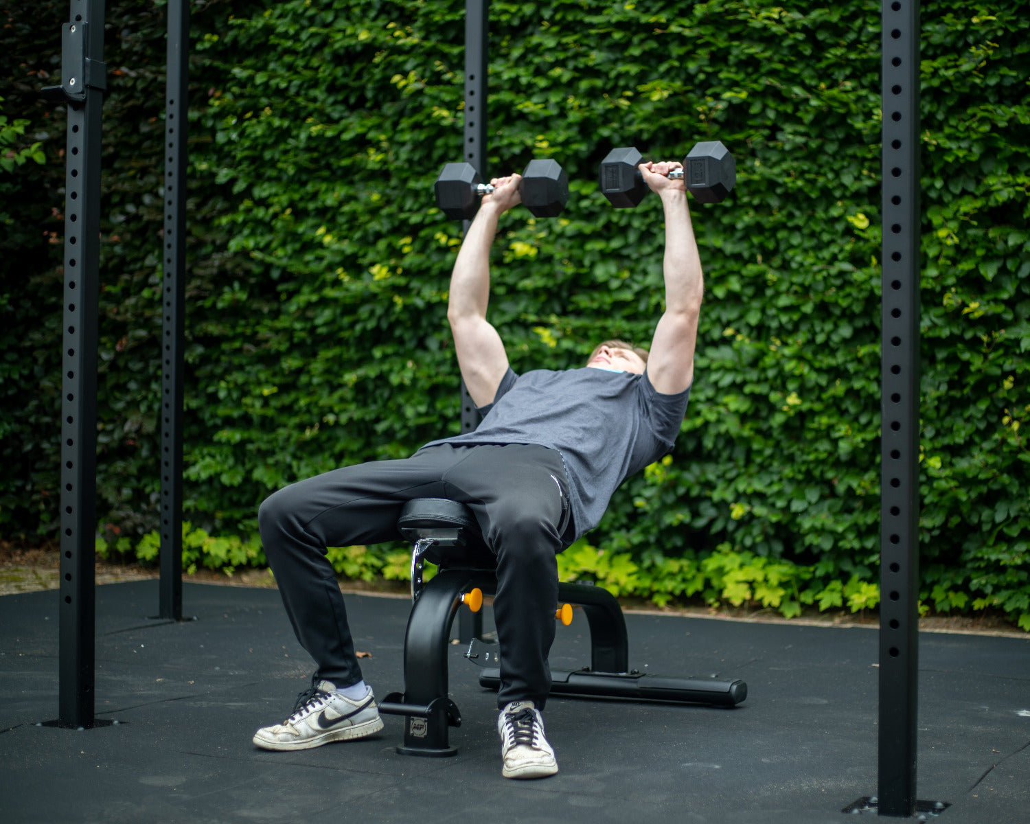 Muscle Power Banc d'entraînement réglable - Banc de musculation - Noir