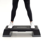 Muscle Power Step aérobie réglable - Monobloc XXL - Noir/Gris