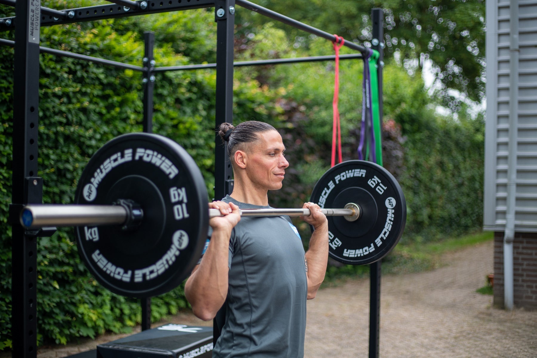 Muscle Power Barre d'haltères olympique 218 cm - Haute performance