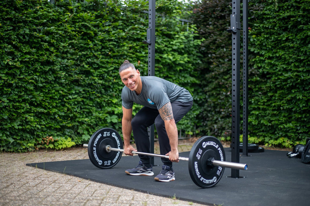 Muscle Power Barre d'haltères olympique 218 cm - Haute performance
