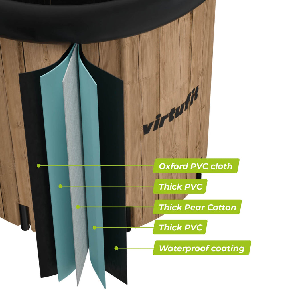 VirtuFit IJsbad XXL - 375 Liter - Wood Look - Inclusief accessoires - Tweedekans
