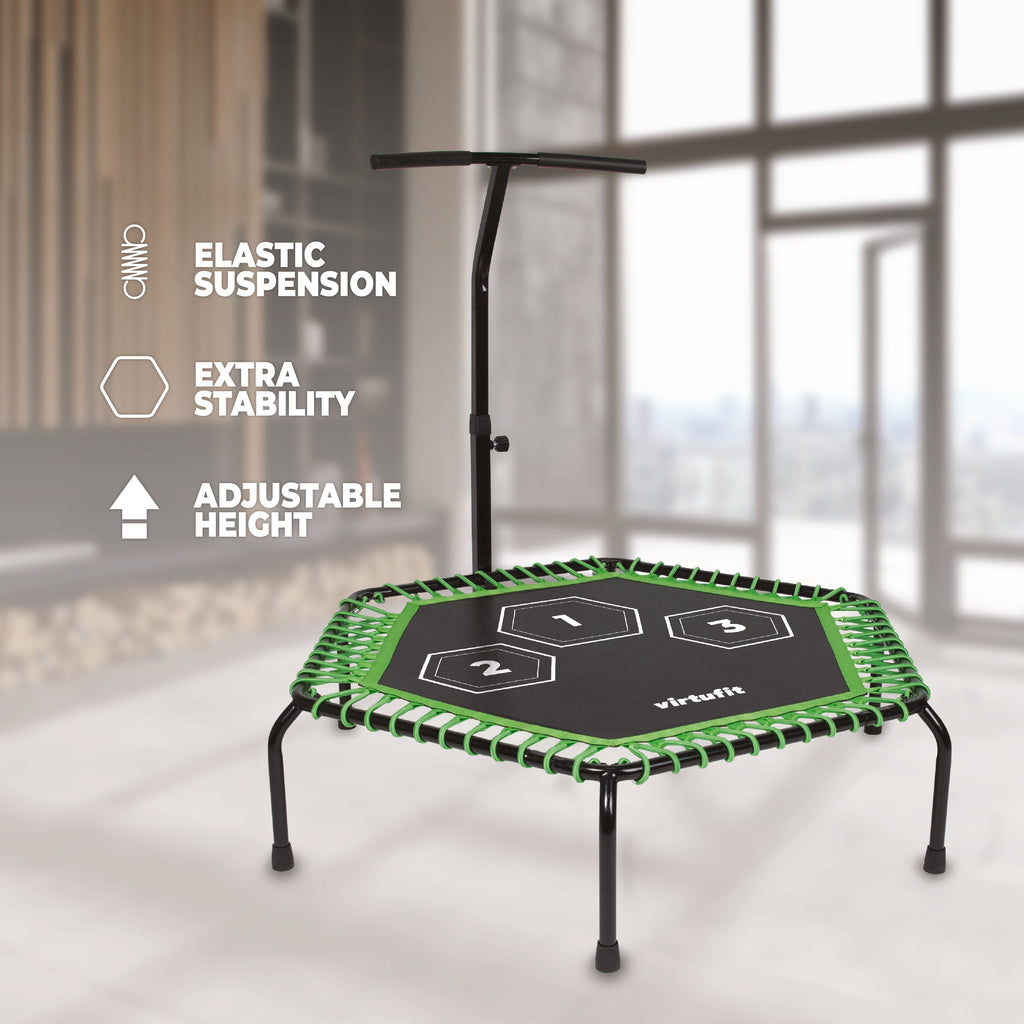 VirtuFit Fitness Trampoline Pro avec poign�e - Noir - 115 cm - Deuxi�me Chance