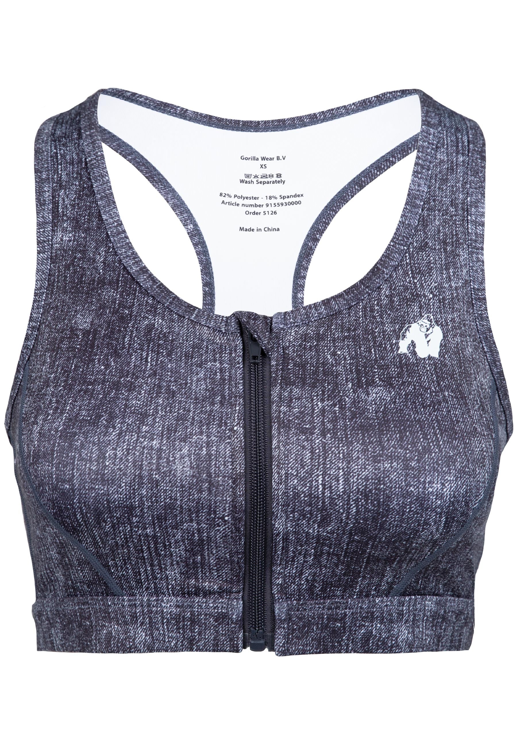 Gorilla Wear Camilla Sportbeha - Denim Blauw