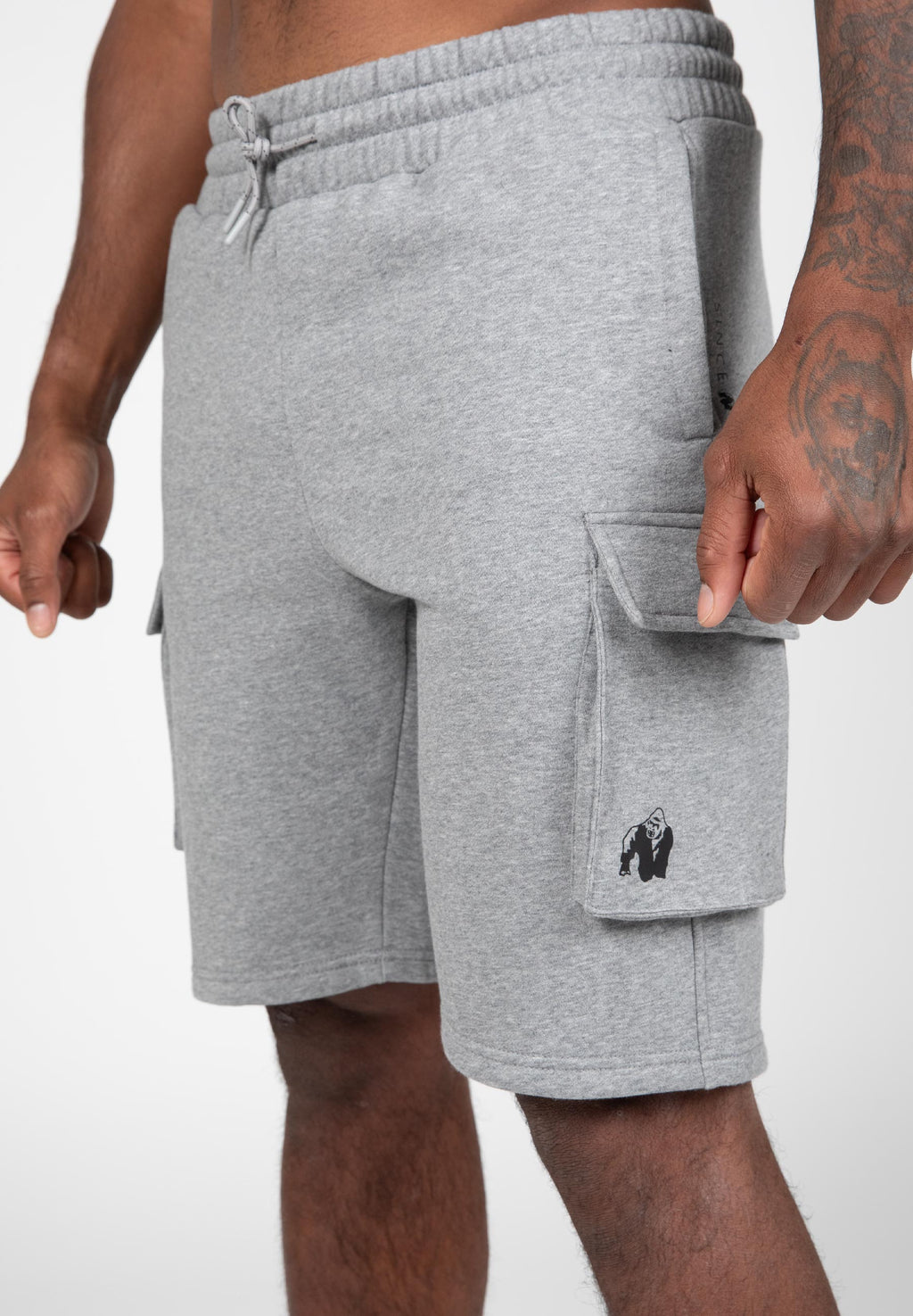 Gorilla Wear Hudson Cargo Short de Survêtement - Gris m&eacute;lang&eacute;