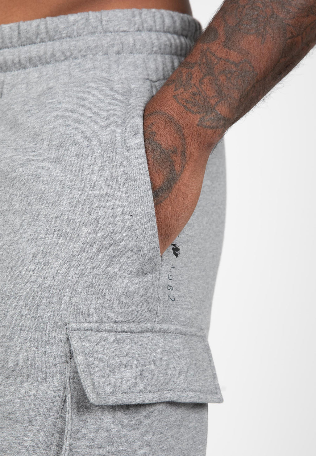 Gorilla Wear Hudson Cargo Short de Survêtement - Gris m&eacute;lang&eacute;