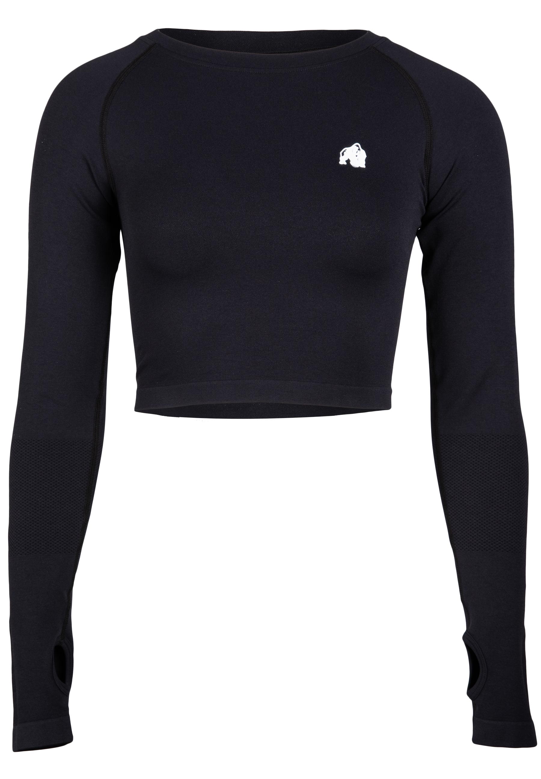 Gorilla Wear Hilton Seamless Cropped Long Sleeve - Zwart
