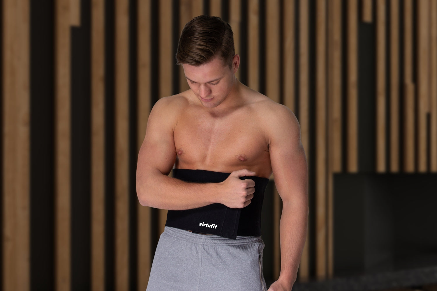VirtuFit Slimming Waistband Neoprene 20 - Slimming Belt - Waist Trainer - Slimming Belt - 20 cm - Black