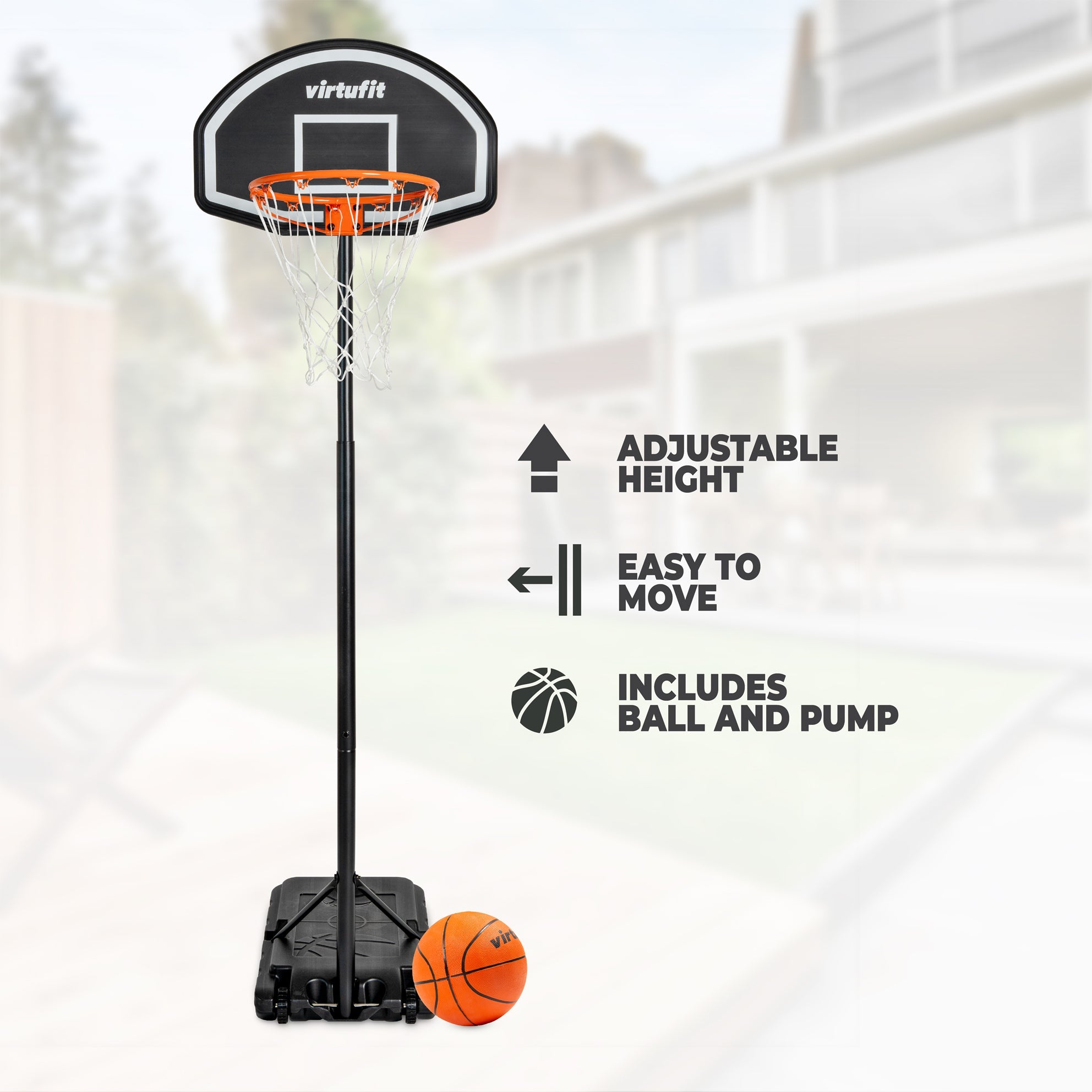 VirtuFit Verstelbare Basketbalpaal - 170 tot 215 cm