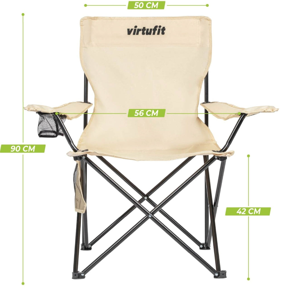 VirtuFit Foldable Camping Chair - Chaise de plage - Beige