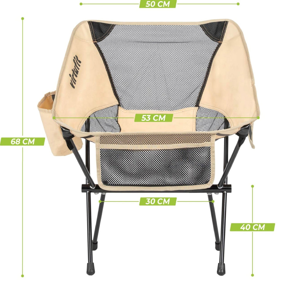 VirtuFit Camping Chair Compact - Chaise de plage - Beige