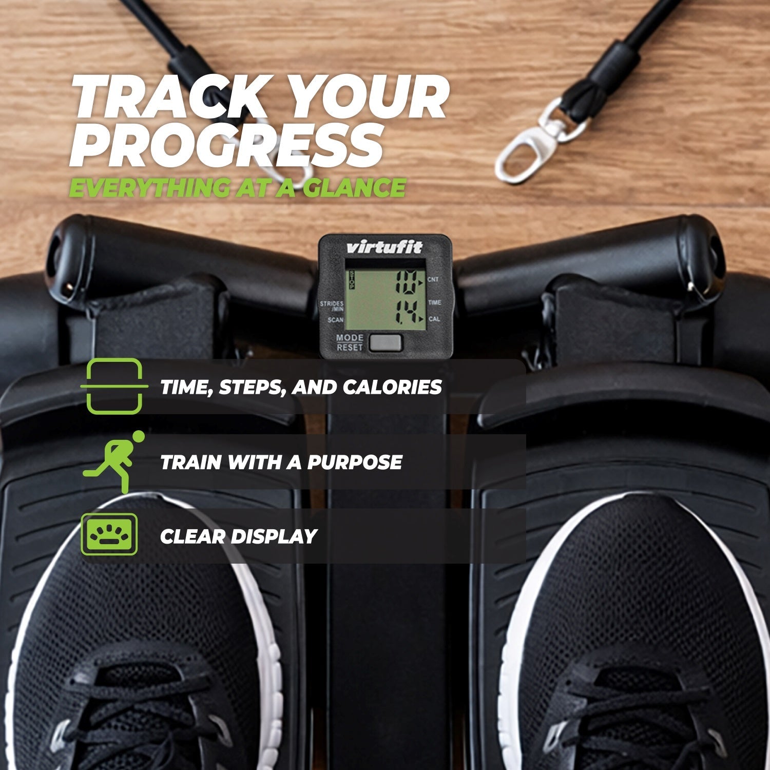 VirtuFit ST10 2-in-1 Side Stepper - met Computer en Weerstandskabels