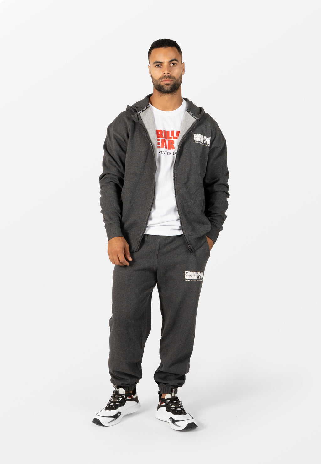 Gorilla Wear Classic Oversized Sweatpants - Donkergrijs Gemeleerd
