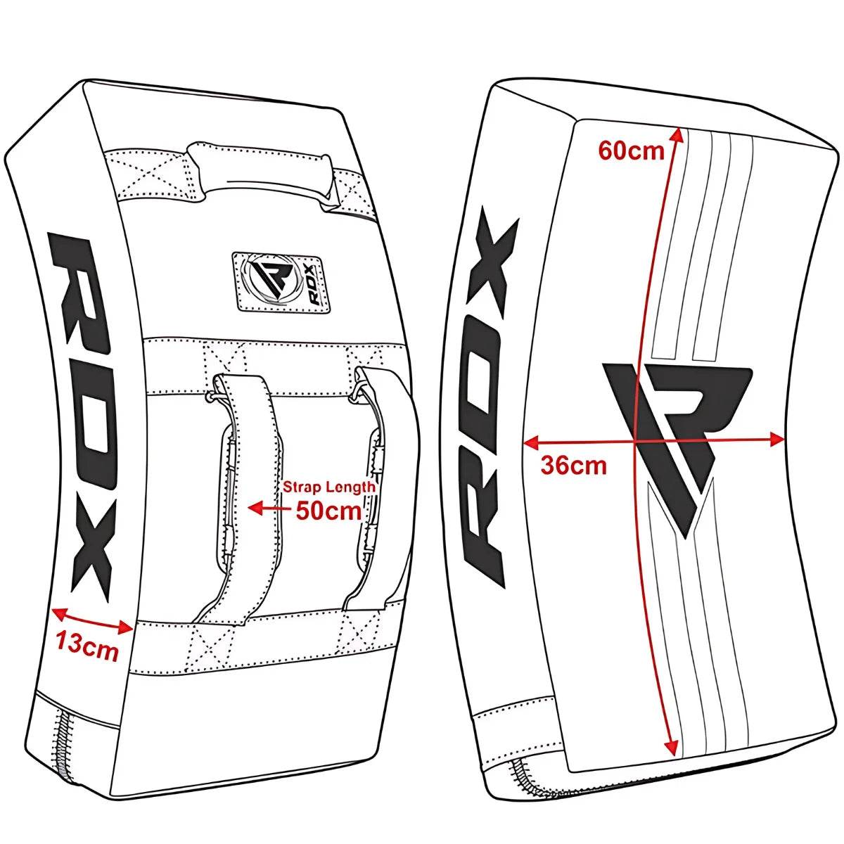 RDX Sports T1 Coussin de Frappe Incurvé - Noir