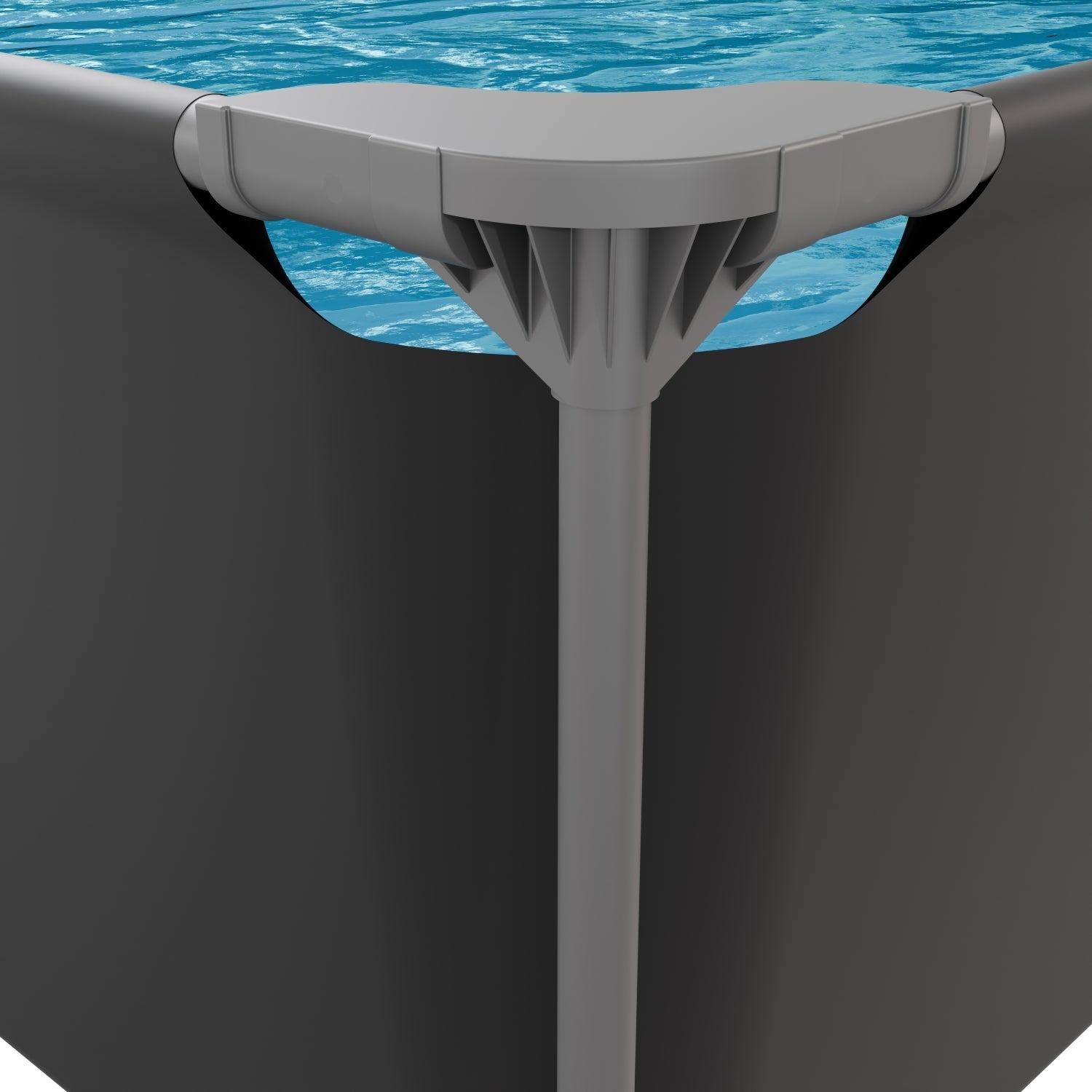 Piscine Rectangulaire VirtuFit - Anthracite - 260 x 180 x 66 cm
