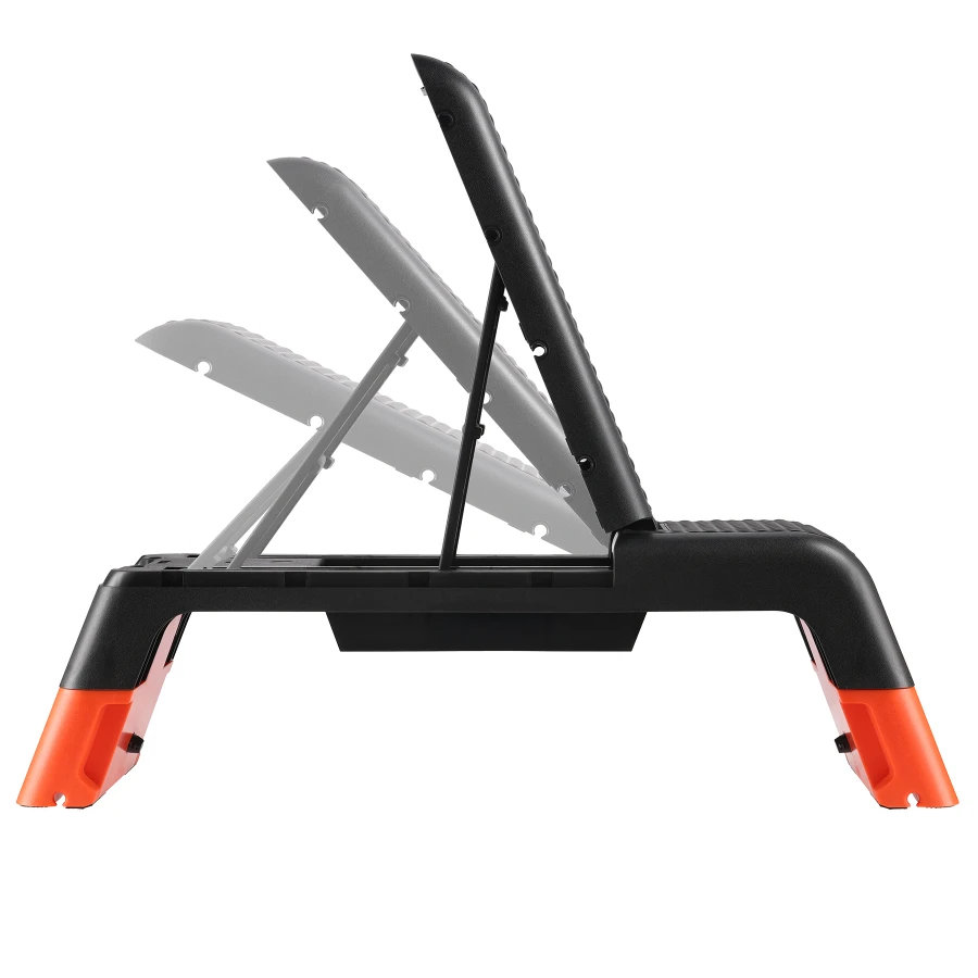 HMS Step de Fitness Réglable Pro - Stepper d'Aérobic - Noir/Orange