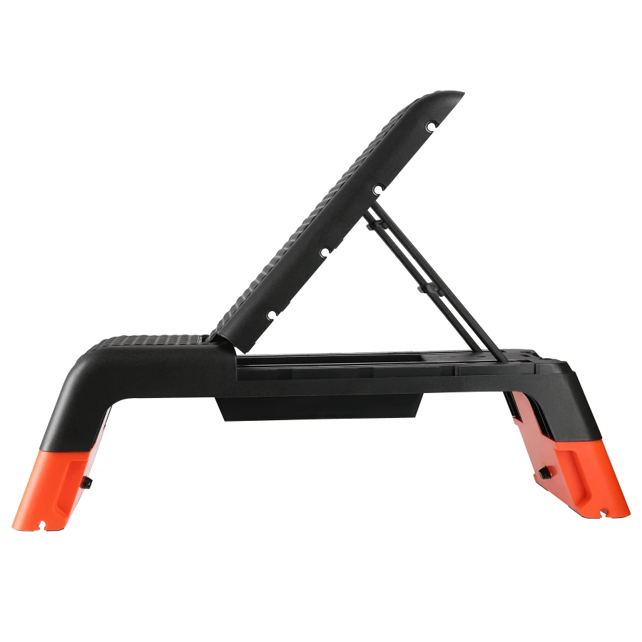 HMS Step de Fitness Réglable Pro - Stepper d'Aérobic - Noir/Orange