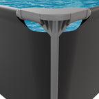 VirtuFit Rechthoekig Zwembad - 300 x 210 x 66 cm - Antraciet - Inclusief Filterpomp