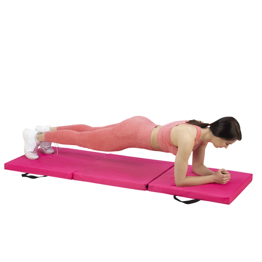 HMS Premium Tapis de Fitness Pliant - rose