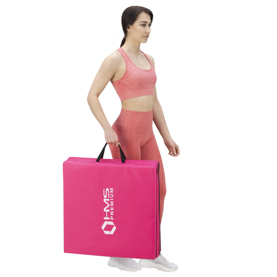 HMS Premium Tapis de Fitness Pliant - rose