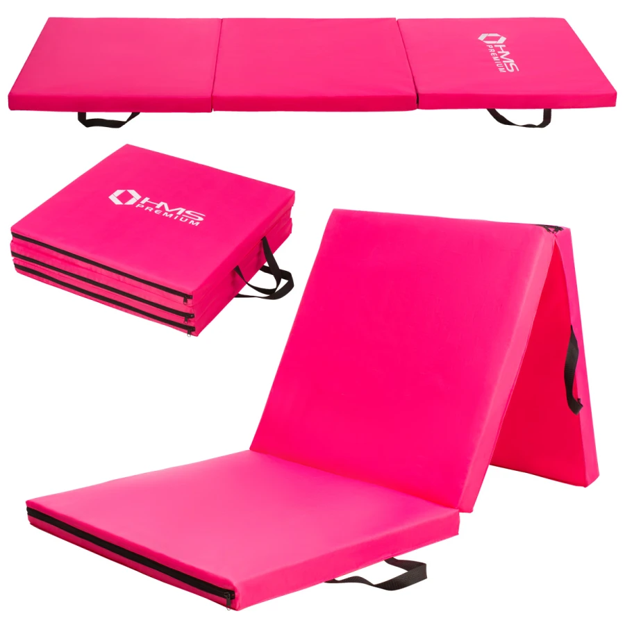 HMS Premium Tapis de Fitness Pliant - rose