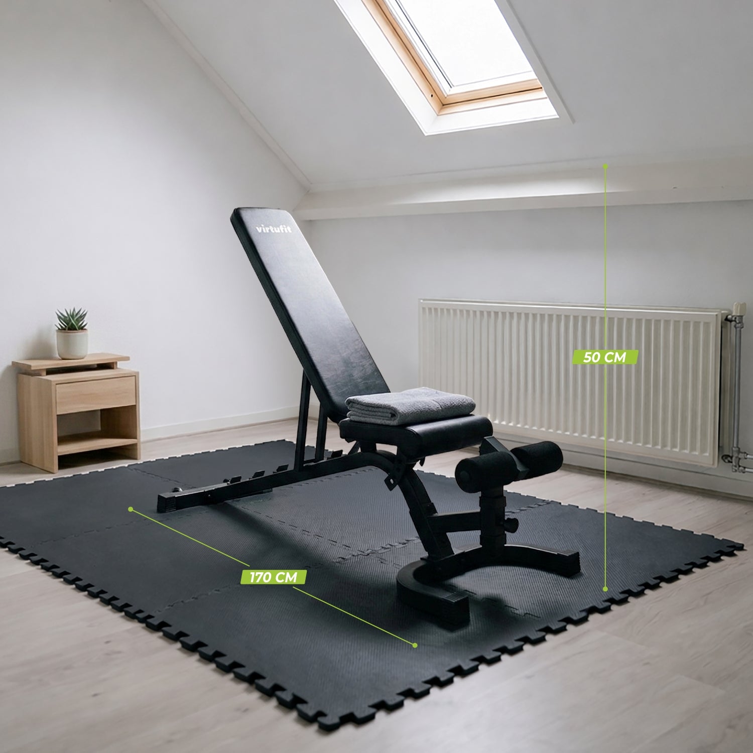 VirtuFit Pro Banc de Fitness Réglable - Noir