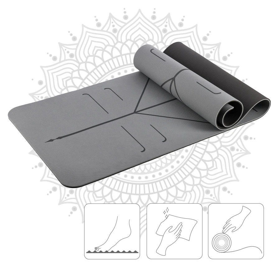HMS Yoga Mat - Grijs - 12 mm
