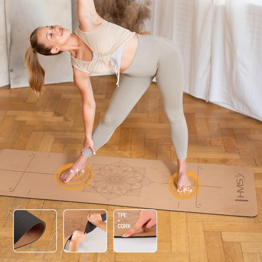 HMS Yoga Mat Kurk - Bruin - 6 mm