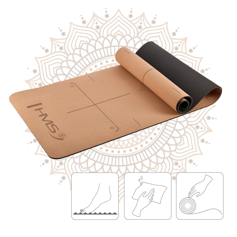 HMS Yoga Mat Kurk - Bruin - 6 mm