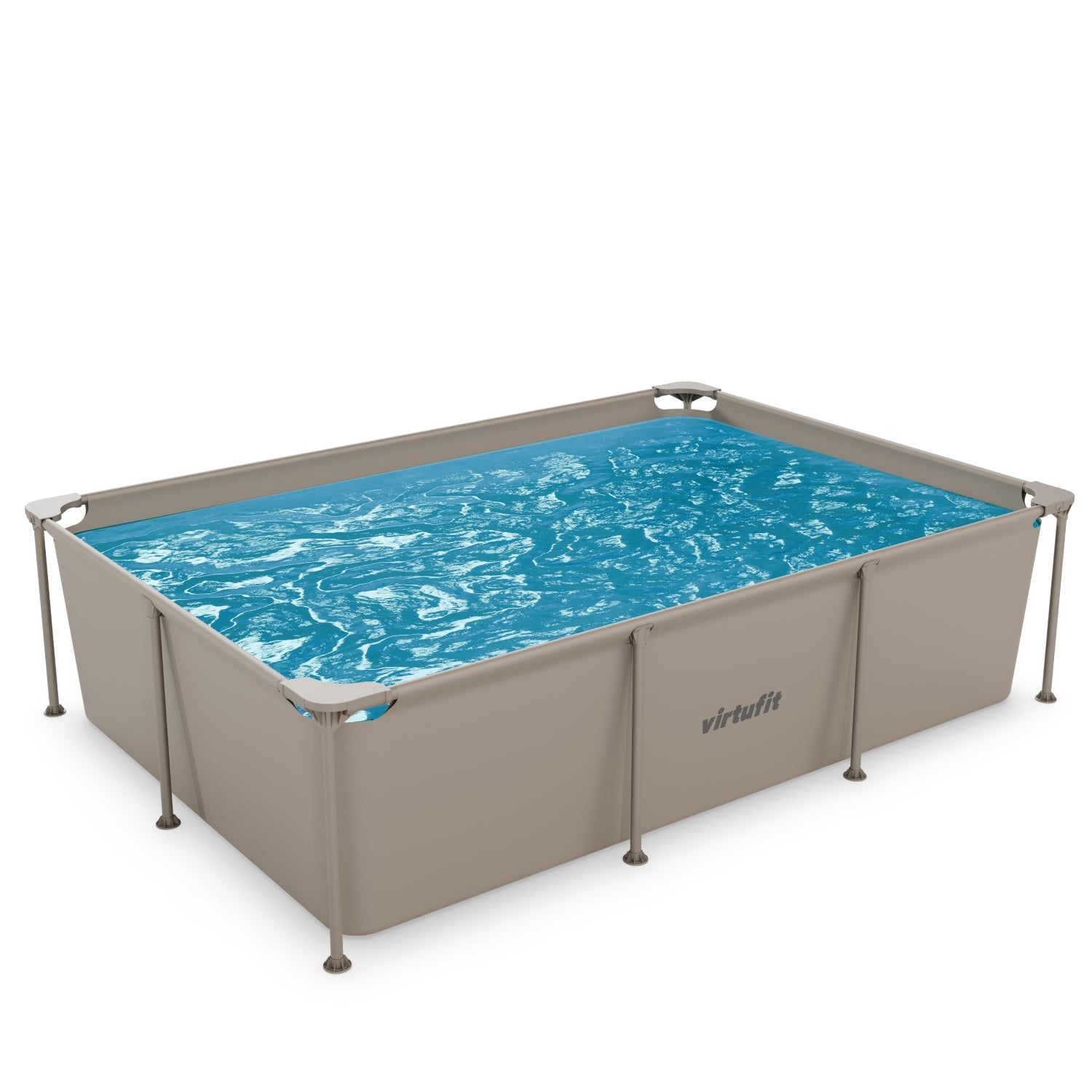 VirtuFit Rechthoekig Zwembad - 260 x 180 x 66 cm - Beige - Compleet Pakket