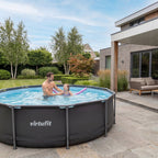 VirtuFit Rond Zwembad Ø244x 76 cm - Antraciet - Compleet pakket