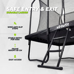 VirtuFit Premium Rechthoekige Trampoline met Veiligheidsnet - Zwart - 244 x 366 cm - Gratis trap
